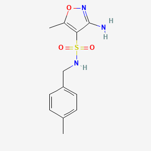 molecular formula C12H15N3O3S B5519410 3-amino-5-methyl-N-(4-methylbenzyl)-4-isoxazolesulfonamide 