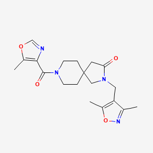 molecular formula C19H24N4O4 B5519426 2-[(3,5-dimethyl-4-isoxazolyl)methyl]-8-[(5-methyl-1,3-oxazol-4-yl)carbonyl]-2,8-diazaspiro[4.5]decan-3-one 