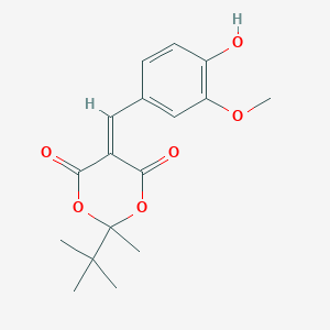 molecular formula C17H20O6 B5519437 2-tert-butyl-5-(4-hydroxy-3-methoxybenzylidene)-2-methyl-1,3-dioxane-4,6-dione 