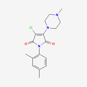 molecular formula C17H20ClN3O2 B5519443 3-chloro-1-(2,4-dimethylphenyl)-4-(4-methyl-1-piperazinyl)-1H-pyrrole-2,5-dione 
