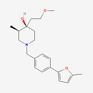 molecular formula C21H29NO3 B5519463 (3R*,4R*)-4-(2-甲氧基乙基)-3-甲基-1-[4-(5-甲基-2-呋喃基)苄基]哌啶-4-醇 