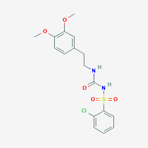 molecular formula C17H19ClN2O5S B5519500 2-氯-N-({[2-(3,4-二甲氧基苯基)乙基]氨基}羰基)苯磺酰胺 