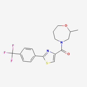 molecular formula C17H17F3N2O2S B5519517 2-methyl-4-({2-[4-(trifluoromethyl)phenyl]-1,3-thiazol-4-yl}carbonyl)-1,4-oxazepane 