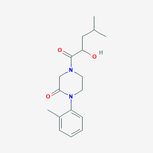 molecular formula C17H24N2O3 B5519520 4-(2-hydroxy-4-methylpentanoyl)-1-(2-methylphenyl)-2-piperazinone 