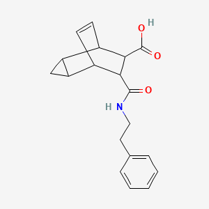 molecular formula C19H21NO3 B5519523 7-{[(2-phenylethyl)amino]carbonyl}tricyclo[3.2.2.0~2,4~]non-8-ene-6-carboxylic acid 