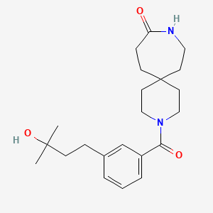 molecular formula C22H32N2O3 B5519531 3-[3-(3-hydroxy-3-methylbutyl)benzoyl]-3,9-diazaspiro[5.6]dodecan-10-one 