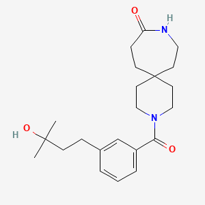 molecular formula C22H32N2O3 B5519531 3-[3-(3-羟基-3-甲基丁基)苯甲酰基]-3,9-二氮杂螺[5.6]十二烷-10-酮 