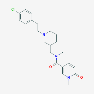 molecular formula C22H28ClN3O2 B5519533 N-({1-[2-(4-氯苯基)乙基]哌啶-3-基}甲基)-N,1-二甲基-6-氧代-1,6-二氢吡啶-3-甲酰胺 