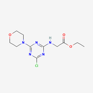 molecular formula C11H16ClN5O3 B5519542 ethyl N-[4-chloro-6-(4-morpholinyl)-1,3,5-triazin-2-yl]glycinate 