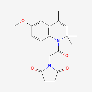 molecular formula C19H22N2O4 B5519566 1-[2-(6-甲氧基-2,2,4-三甲基-1(2H)-喹啉基)-2-氧代乙基]-2,5-吡咯烷二酮 