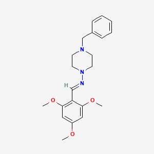molecular formula C21H27N3O3 B5519577 4-benzyl-N-(2,4,6-trimethoxybenzylidene)-1-piperazinamine 
