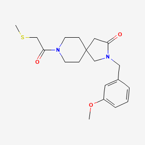molecular formula C19H26N2O3S B5519589 2-(3-methoxybenzyl)-8-[(methylthio)acetyl]-2,8-diazaspiro[4.5]decan-3-one 