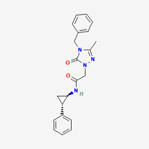 molecular formula C21H22N4O2 B5519622 2-(4-苄基-3-甲基-5-氧代-4,5-二氢-1H-1,2,4-三唑-1-基)-N-[(1R*,2S*)-2-苯基环丙基]乙酰胺 