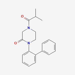 molecular formula C20H22N2O2 B5519653 1-(2-联苯基)-4-异丁酰-2-哌嗪酮 