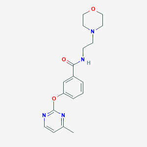 molecular formula C18H22N4O3 B5519655 3-[(4-甲基-2-嘧啶基)氧基]-N-[2-(4-吗啉基)乙基]苯甲酰胺 