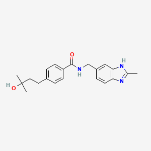 4-(3-hydroxy-3-methylbutyl)-N-[(2-methyl-1H-benzimidazol-6-yl)methyl]benzamide