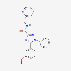 molecular formula C22H19N5O2 B5519662 5-(3-甲氧苯基)-1-苯基-N-(2-吡啶基甲基)-1H-1,2,4-三唑-3-甲酰胺 