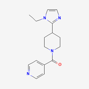 molecular formula C16H20N4O B5519680 4-{[4-(1-乙基-1H-咪唑-2-基)-1-哌啶基]羰基}吡啶 
