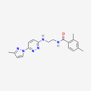 molecular formula C19H22N6O B5519716 2,4-dimethyl-N-(2-{[6-(3-methyl-1H-pyrazol-1-yl)-3-pyridazinyl]amino}ethyl)benzamide 