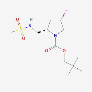 molecular formula C12H23FN2O4S B5519760 2,2-dimethylpropyl (2S,4S)-4-fluoro-2-{[(methylsulfonyl)amino]methyl}pyrrolidine-1-carboxylate 