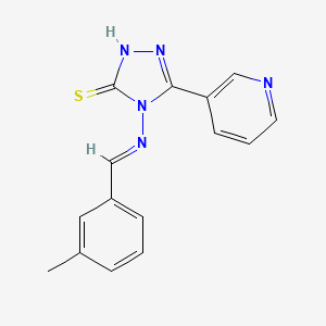 molecular formula C15H13N5S B5519777 4-[(3-methylbenzylidene)amino]-5-(3-pyridinyl)-4H-1,2,4-triazole-3-thiol 