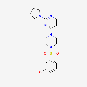 molecular formula C19H25N5O3S B5519781 4-{4-[(3-methoxyphenyl)sulfonyl]-1-piperazinyl}-2-(1-pyrrolidinyl)pyrimidine 