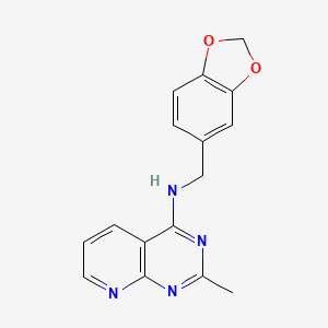 molecular formula C16H14N4O2 B5519791 N-(1,3-benzodioxol-5-ylmethyl)-2-methylpyrido[2,3-d]pyrimidin-4-amine 