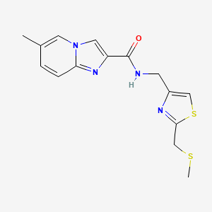 molecular formula C15H16N4OS2 B5519802 6-甲基-N-({2-[(甲硫基)甲基]-1,3-噻唑-4-基}甲基)咪唑并[1,2-a]吡啶-2-甲酰胺 