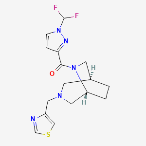 molecular formula C16H19F2N5OS B5519839 (1S*,5R*)-6-{[1-(difluoromethyl)-1H-pyrazol-3-yl]carbonyl}-3-(1,3-thiazol-4-ylmethyl)-3,6-diazabicyclo[3.2.2]nonane 