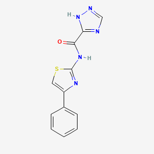 molecular formula C12H9N5OS B5519849 N-(4-苯基-1,3-噻唑-2-基)-1H-1,2,4-三唑-3-甲酰胺 