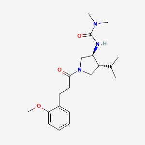 molecular formula C20H31N3O3 B5519875 N'-{(3S*,4R*)-4-isopropyl-1-[3-(2-methoxyphenyl)propanoyl]-3-pyrrolidinyl}-N,N-dimethylurea 