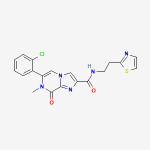 6-(2-chlorophenyl)-7-methyl-8-oxo-N-[2-(1,3-thiazol-2-yl)ethyl]-7,8-dihydroimidazo[1,2-a]pyrazine-2-carboxamide