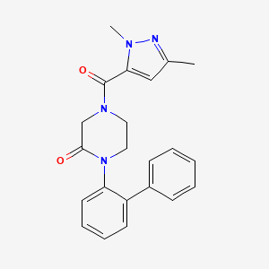 1-(2-biphenylyl)-4-[(1,3-dimethyl-1H-pyrazol-5-yl)carbonyl]-2-piperazinone