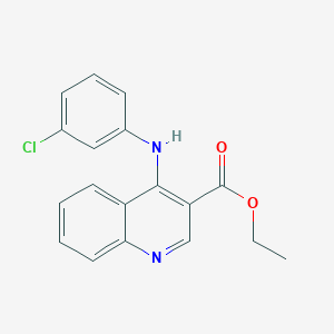 molecular formula C18H15ClN2O2 B5519886 ethyl 4-[(3-chlorophenyl)amino]-3-quinolinecarboxylate 