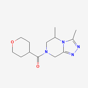 molecular formula C13H20N4O2 B5519905 3,5-二甲基-7-(四氢-2H-吡喃-4-基羰基)-5,6,7,8-四氢[1,2,4]三唑并[4,3-a]吡嗪 