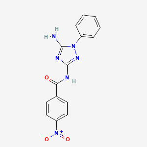 molecular formula C15H12N6O3 B5519922 N-(5-amino-1-phenyl-1H-1,2,4-triazol-3-yl)-4-nitrobenzamide 