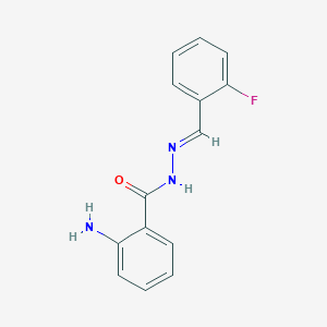 molecular formula C14H12FN3O B5519952 2-氨基-N'-(2-氟苄叉)-苯甲酰肼 