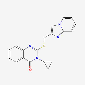 molecular formula C19H16N4OS B5519966 3-环丙基-2-[(咪唑并[1,2-a]吡啶-2-基甲基)硫代]-4(3H)-喹唑啉酮 