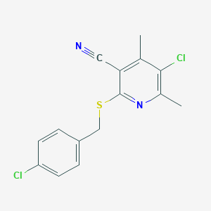 molecular formula C15H12Cl2N2S B5519977 5-chloro-2-[(4-chlorobenzyl)thio]-4,6-dimethylnicotinonitrile 