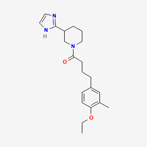 molecular formula C21H29N3O2 B5519988 1-[4-(4-乙氧基-3-甲基苯基)丁酰]-3-(1H-咪唑-2-基)哌啶 