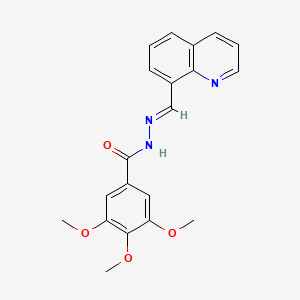 molecular formula C20H19N3O4 B5519990 3,4,5-trimethoxy-N'-(8-quinolinylmethylene)benzohydrazide 