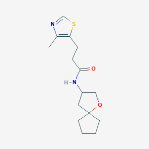 molecular formula C15H22N2O2S B5520006 3-(4-甲基-1,3-噻唑-5-基)-N-1-氧杂螺[4.4]壬-3-基丙酰胺 