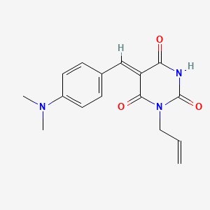 molecular formula C16H17N3O3 B5520037 1-allyl-5-[4-(dimethylamino)benzylidene]-2,4,6(1H,3H,5H)-pyrimidinetrione 