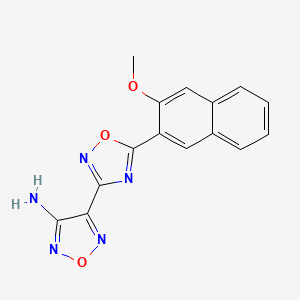 molecular formula C15H11N5O3 B5520078 4-[5-(3-methoxy-2-naphthyl)-1,2,4-oxadiazol-3-yl]-1,2,5-oxadiazol-3-amine 