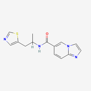 molecular formula C14H14N4OS B5520086 N-[1-methyl-2-(1,3-thiazol-5-yl)ethyl]imidazo[1,2-a]pyridine-6-carboxamide 