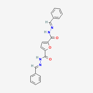 molecular formula C20H16N4O3 B5520090 N'~2~,N'~5~-二亚苄基-2,5-呋喃二甲酰肼 