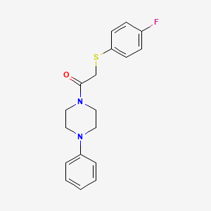 molecular formula C18H19FN2OS B5520145 1-{[(4-fluorophenyl)thio]acetyl}-4-phenylpiperazine 