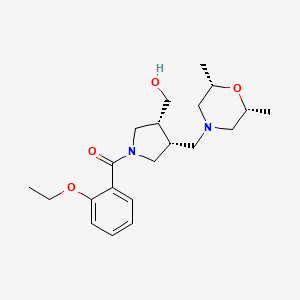 molecular formula C21H32N2O4 B5520161 [(3R*,4R*)-4-{[(2R*,6S*)-2,6-dimethylmorpholin-4-yl]methyl}-1-(2-ethoxybenzoyl)pyrrolidin-3-yl]methanol 
