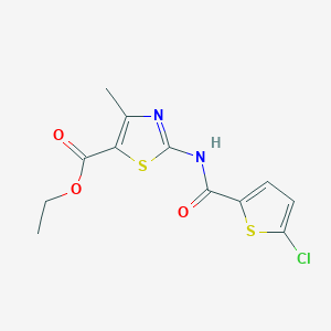 molecular formula C12H11ClN2O3S2 B5520168 ethyl 2-{[(5-chloro-2-thienyl)carbonyl]amino}-4-methyl-1,3-thiazole-5-carboxylate 