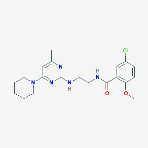 molecular formula C20H26ClN5O2 B5520176 5-chloro-2-methoxy-N-(2-{[4-methyl-6-(1-piperidinyl)-2-pyrimidinyl]amino}ethyl)benzamide 